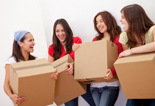 Office removal team preparing desks and boxes in Cubitttown